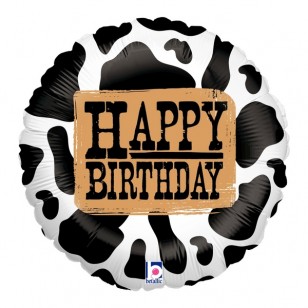 Cowboy Western Cow Print Happy Birthday Balloon Cowboy Western Cow Print Happy Birthday Balloon